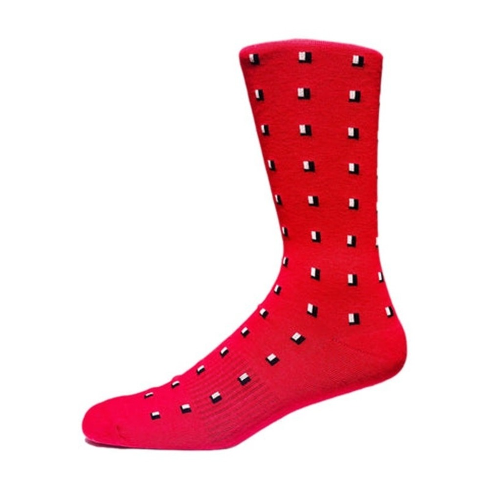 Red Crew 60% Cotton Socks Men LARGE Alchester Clayton Pattern Dress Luxury NEW